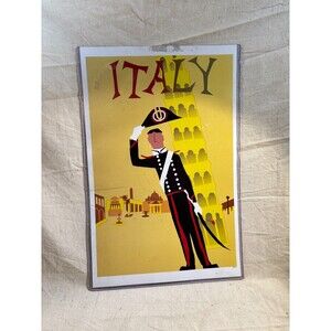 Repoduction Italy Poster Pan-Am Aaron Fine Yellow Pisa No Text